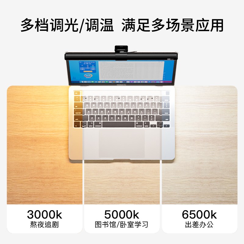 德普30cm笔记本电脑屏幕挂灯显示器挂灯办公工作T出差随行灯便携