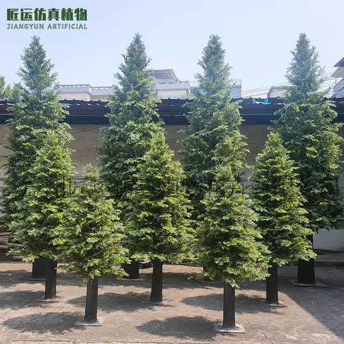 仿真雪松树公园景点雪地滑雪场景观仿真树 大型塔型松柏树水杉树