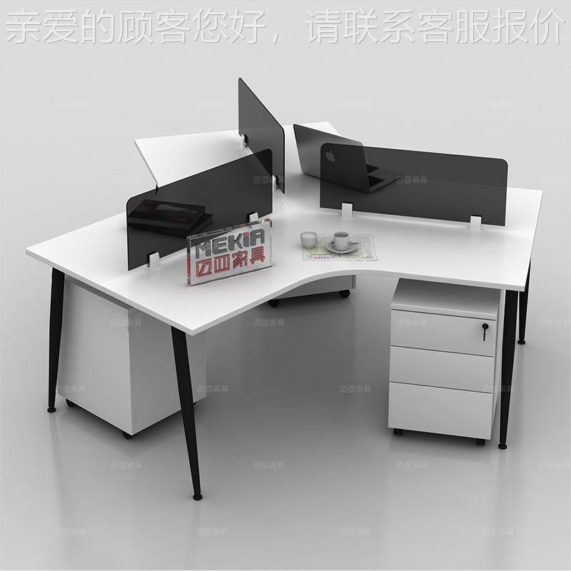 现代简约Y字-型带椅屏风办公桌员工3合6人工位职员桌组MK-YGZ-S厂