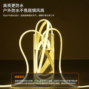 金黄光灯带led灯条户外防水220V工程亮化室外景观照明暖色灯带条