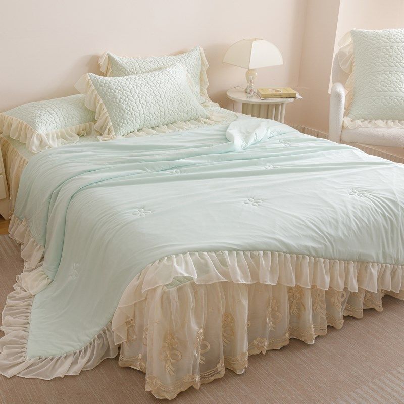 夏季a类公主风冰丝乳胶凉席三件套夏凉被四件套可机洗空调席床裙,床上用品,乳胶席,淘宝优惠券,粉丝福利购,淘宝优惠卷