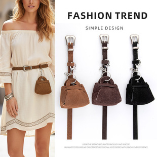 裙子细腰带高级感百搭美式简约复古皮带女款配牛仔裤腰间配饰腰包