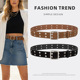 百搭潮流绒面磨砂真皮腰带女士装 带双排气孔朋克风皮带女 饰搭配裤