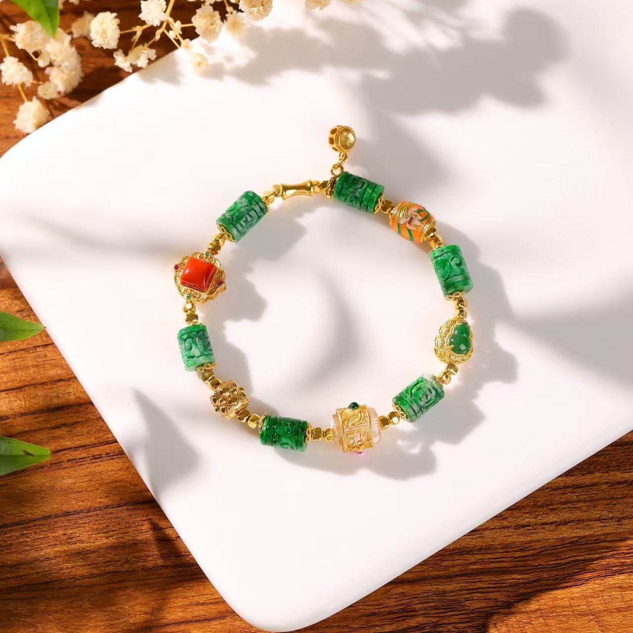 天然翡翠手串保山满肉南红手链葫芦马年本命年转运玉石送生日礼物,珠宝/钻石/翡翠,手链/手串,淘宝优惠券,粉丝福利购,淘宝优惠卷