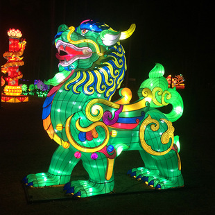 2021牛年春节元 饰灯光节 旦节日互动灯组户外铁艺动态辰龙小年装