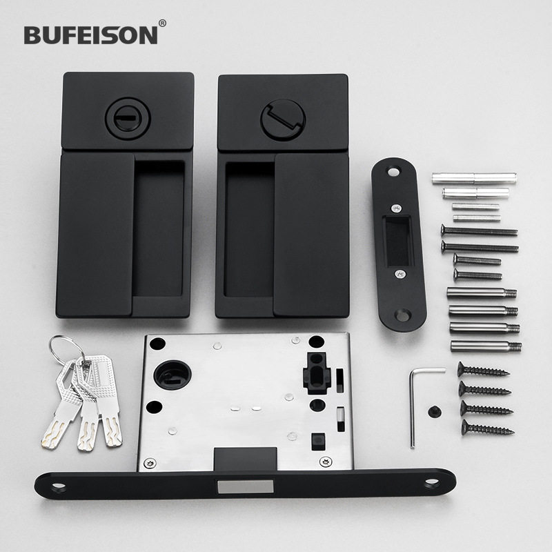 房间卧室内门锁平面无把手隐形木门静音门锁单面平面门锁