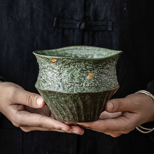 空寂斋粗陶茶水废水缸复古茶洗建水茶渣缸笔洗陶瓷茶具配件洗杯碗