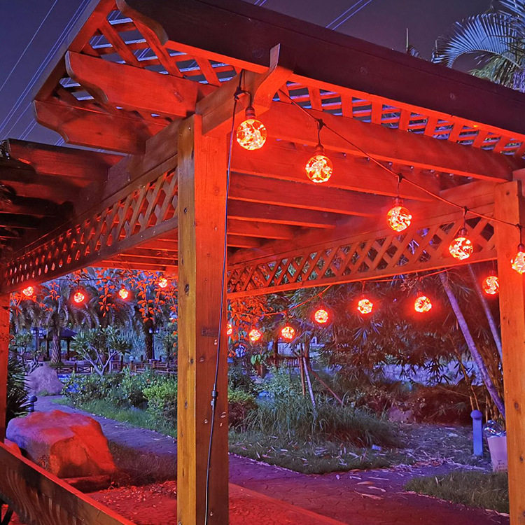 遥控S14 E26-E27同步RGB跑马灯工程灯红外G100同步RGB铜线工程灯