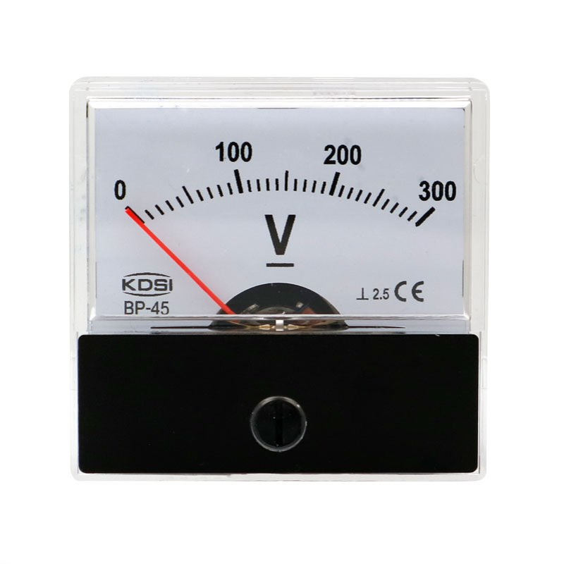 供应 指针式方形电压表BP-45 DC300V固定式安装表 0-300V电压表头
