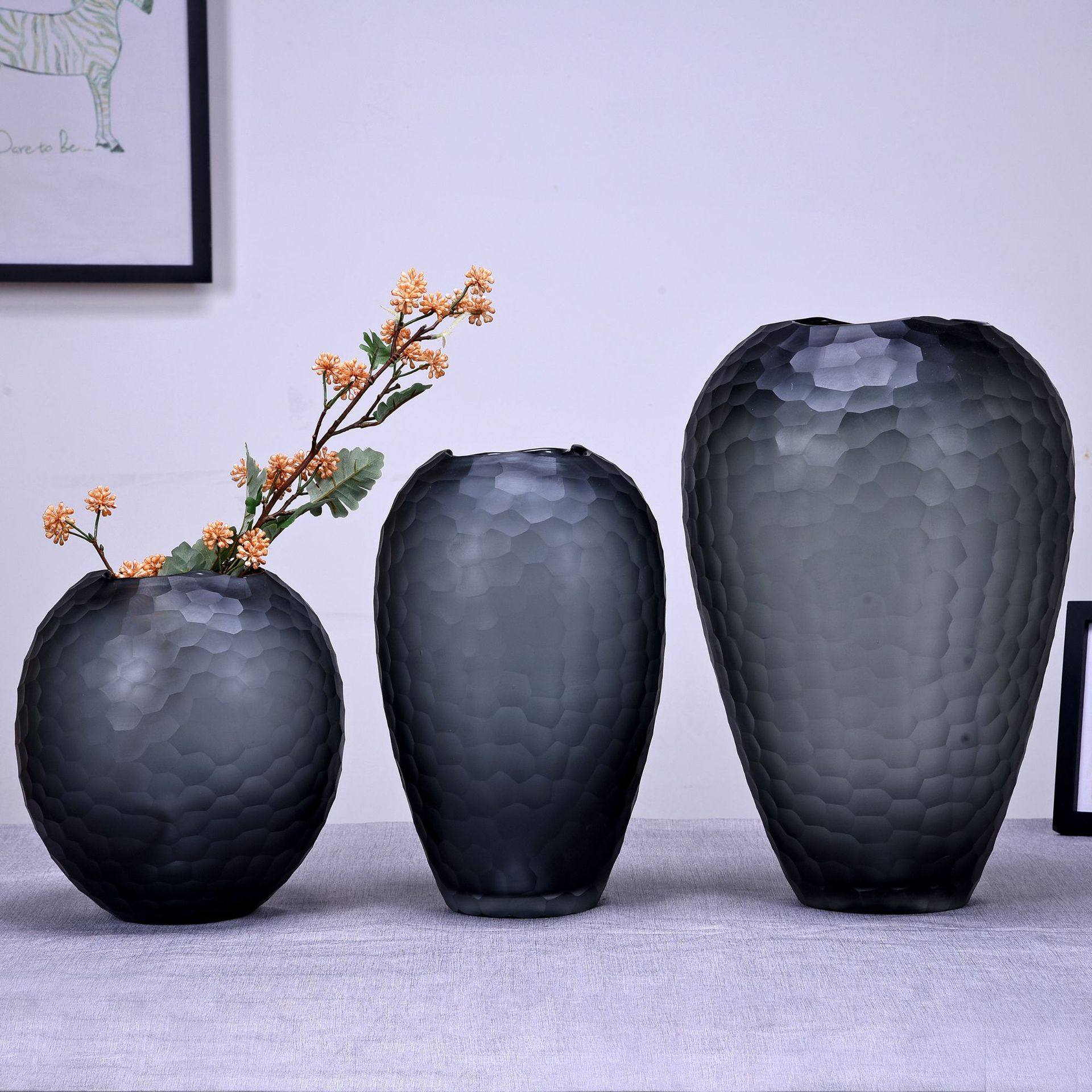 欧式简约全身磨刻花瓶 客厅落地大花瓶 办公室桌面摆件装饰插花瓶,模玩/动漫/周边/娃圈三坑/桌游,文化/体育周边,淘宝优惠券,粉丝福利购,淘宝优惠卷