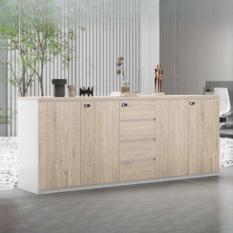 厂家直销木质文件柜办公室茶水柜现代简约资料收纳杂物带锁矮柜子