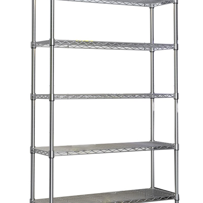 乐昊厨房置物架不锈钢色仓储货架落地多层可调节收纳储物阳台花架