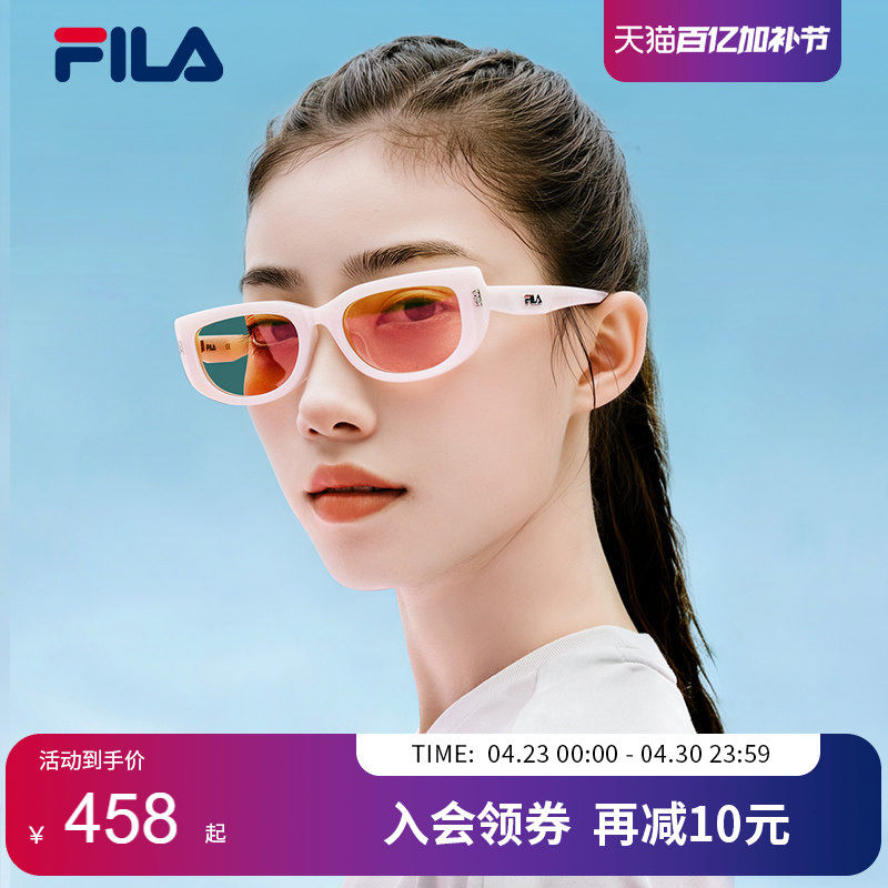 FILA斐乐猫眼小方框高清偏光太阳眼镜男女时尚高级感墨镜SFI932F