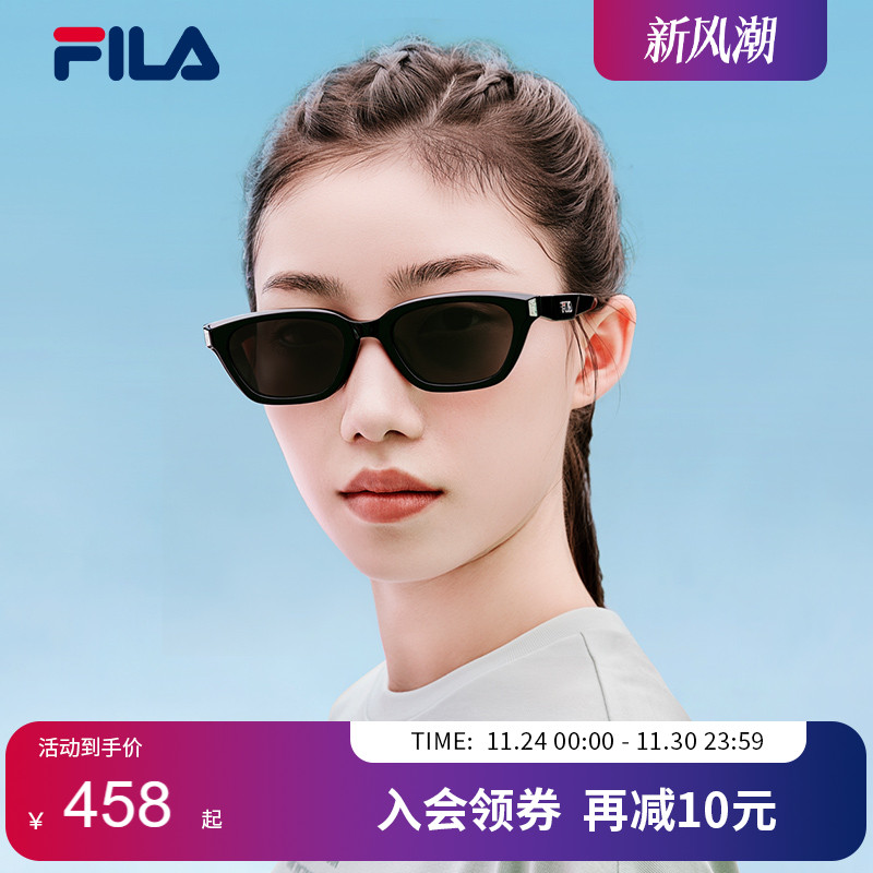 FILA斐乐猫眼小方框女款偏光近视太阳眼镜男开车遮阳墨镜SFI933F