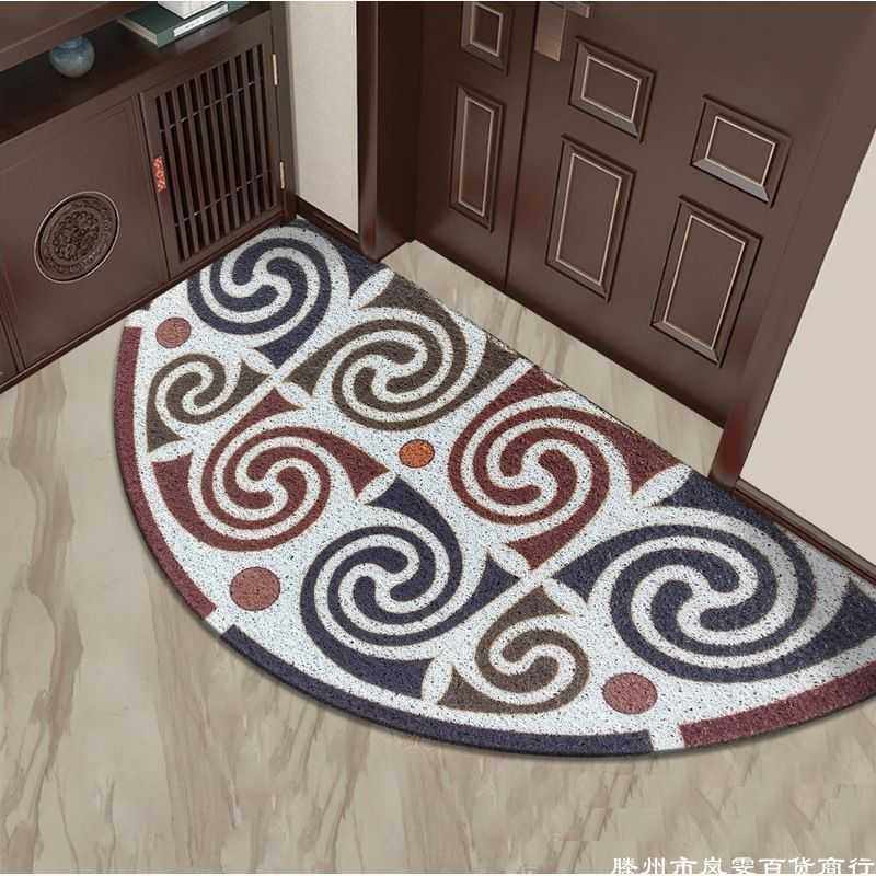 地垫半圆形门前进门地毯新中式丝圈复古玄关门垫防滑可水洗浴室垫,居家布艺,入户地垫,淘宝优惠券,粉丝福利购,淘宝优惠卷