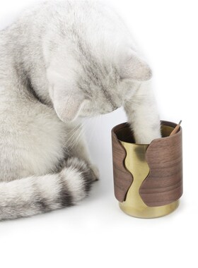 虚室杂陈新款现代创意实木手工客厅办公书房置物盒笔筒收纳摆件