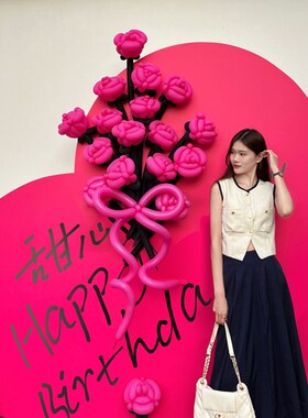 精选30岁生日布置场景kt板高级感装饰氛围女生18岁简约黑色紫色花