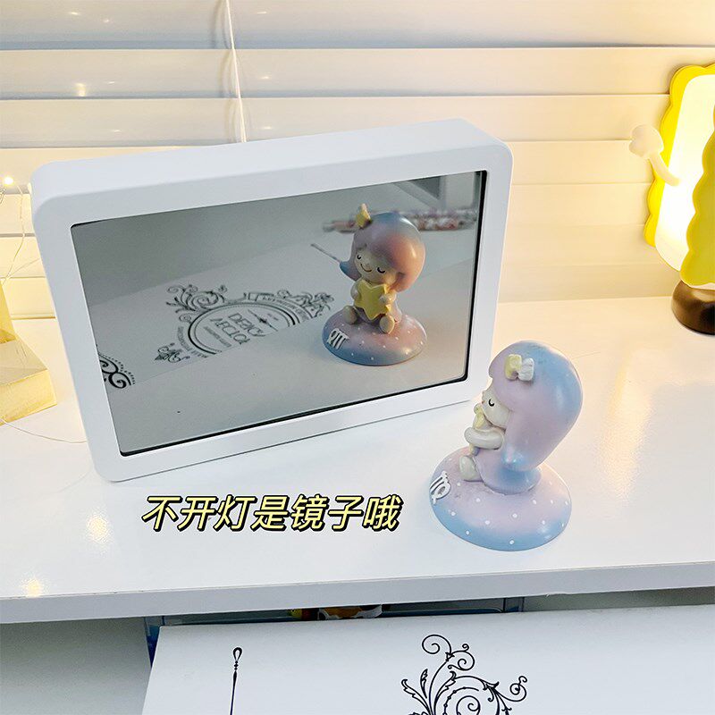照片定制镜子灯光画毕业笔筒小夜灯相框床头灯生日礼物送女生闺蜜
