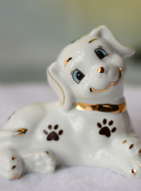 陶瓷生肖旺财狗摆件工艺品风水摆设可爱小狗礼品创意家居饰品客厅