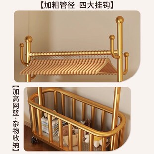 落地衣帽架轻奢高级卧室挂衣架家用简易可移动置物结实耐用晾衣架