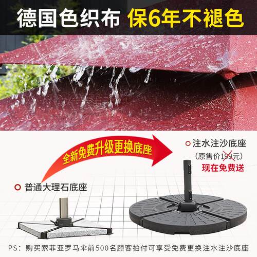 远茂户外遮阳伞庭院伞别墅露天花园大太阳伞棚商用摆摊室外罗马伞