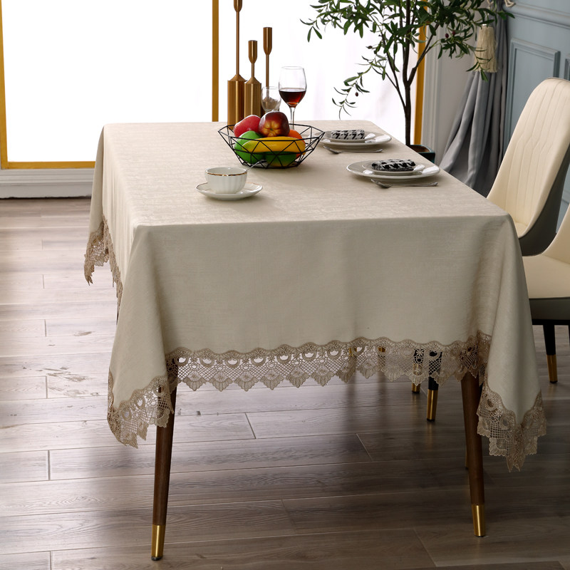 蕾丝桌布轻奢高级感圆形长方形茶几电视柜餐桌布防尘桌子垫全盖巾
