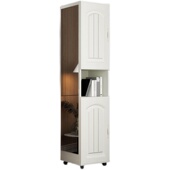 穿衣镜全身落地镜柜家用卧室衣柜镜子储物收纳柜试衣镜挂衣架一体