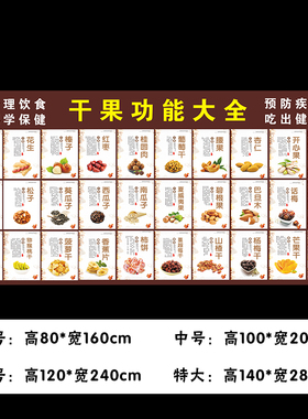 新品水果蔬菜干果五谷杂粮功效大全营养介绍超市广告画墙贴纸包邮