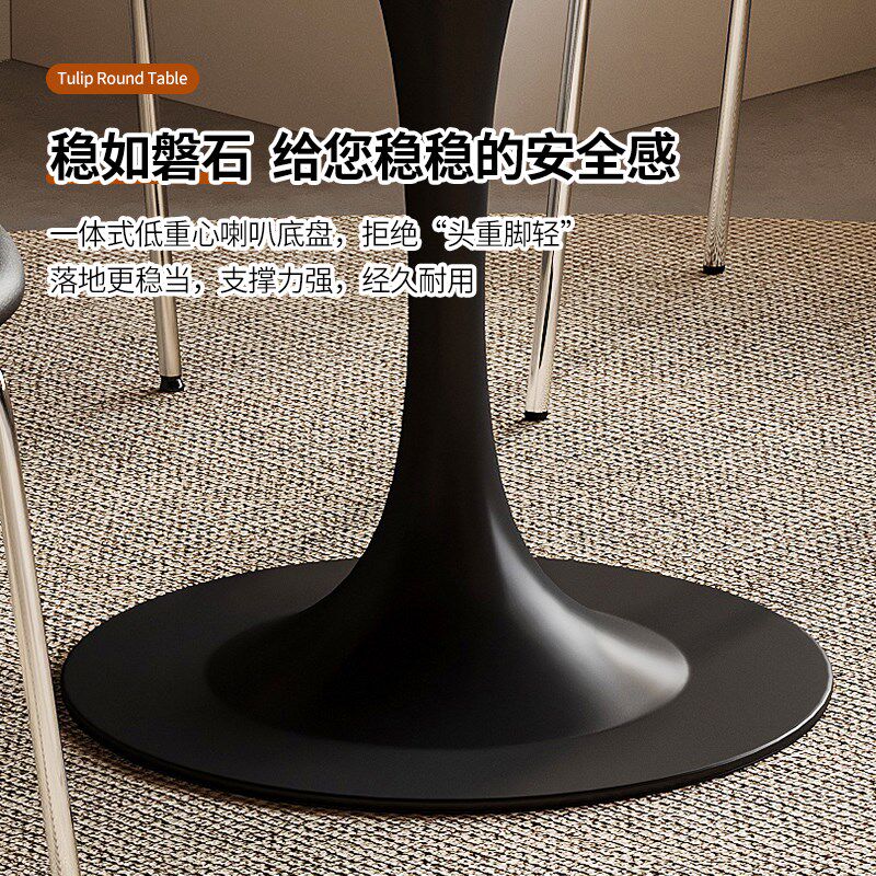 圆形餐桌家用小户型餐厅咖啡圆桌吃饭桌子奶茶店接待洽谈桌椅套装