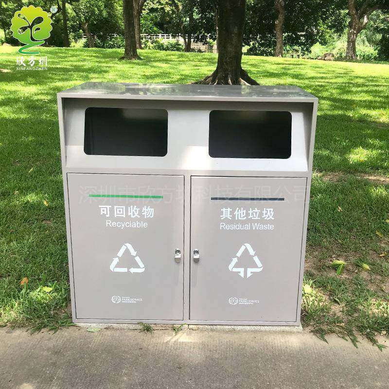 酒店公园景区户外大容量镀锌两分类垃圾桶街道环卫不锈钢果皮箱,基础建材,不锈钢垃圾桶,淘宝优惠券,粉丝福利购,淘宝优惠卷