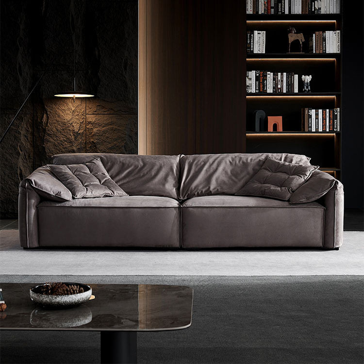 baxter大象耳朵沙发意式极简客厅直排大坐深设计师款磨砂布艺沙