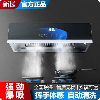 新飞油烟机家用厨房大吸力中式欧式吸油机自动清洗出租房烟机小型