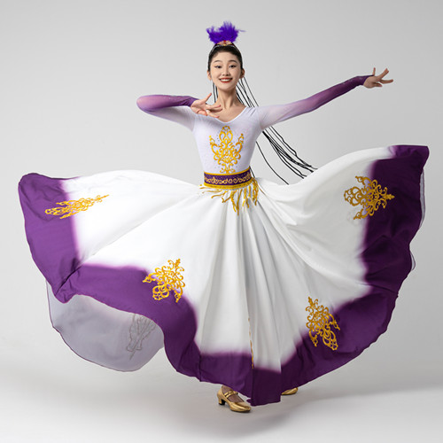 新疆舞蹈演出服大摆裙艺考表演服