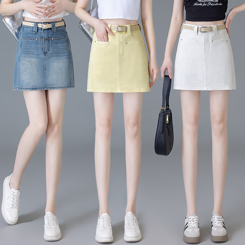 新塘牛仔裙女2025年新款时尚潮流夏季薄款包裙短款修身显瘦一步裙