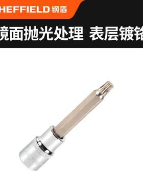 钢盾S015220  12.5mm系列100mm长花型旋具套筒T20旋具套筒套头