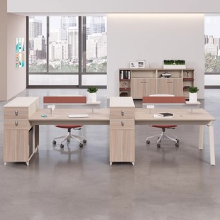 哇噢永远家具办公桌职员桌2人位财务室职工带侧柜卡位员工桌椅组