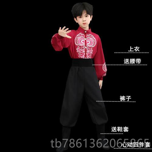正品古族服装男女童六一蒙儿童演斡出服白马筷子舞演舞台表服达尔