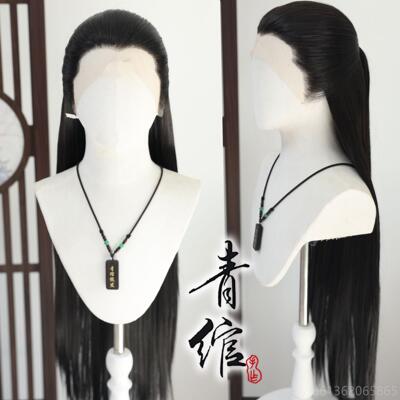 正品古装男士假发套尖服手钩美人古风汉cos演出写真整顶假长发披