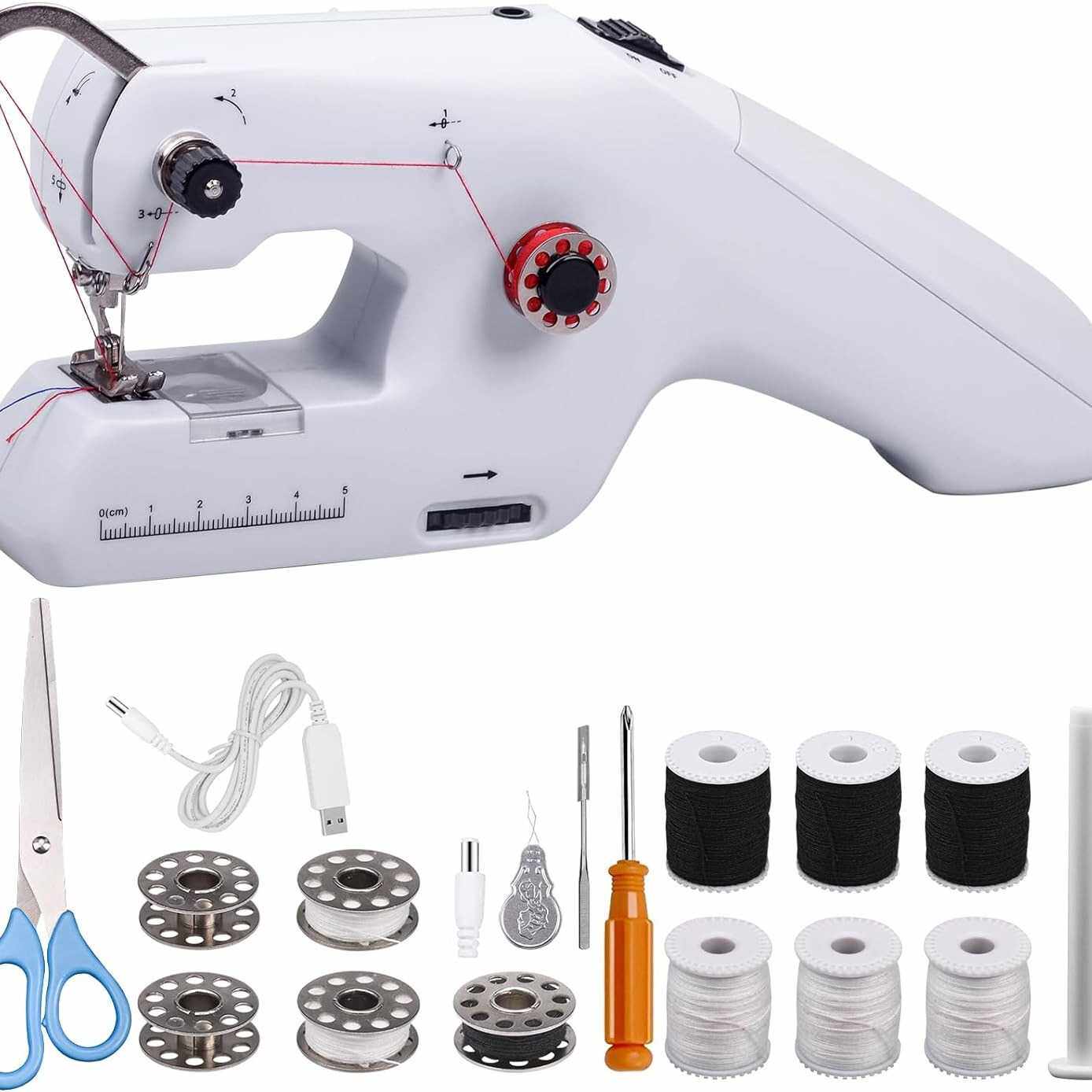 芳华缝纫机家用 6代小型缝纫机台式多功能锁边衣车