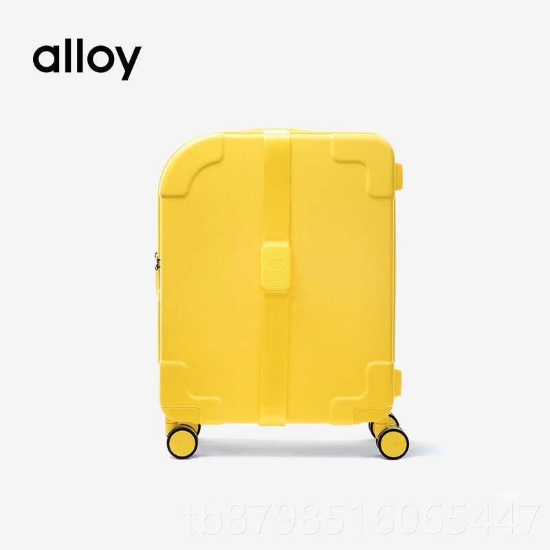 正品allo阿乐乙黄y色行箱拉杆箱万向轮pc皮李箱休 运动短途登闲机