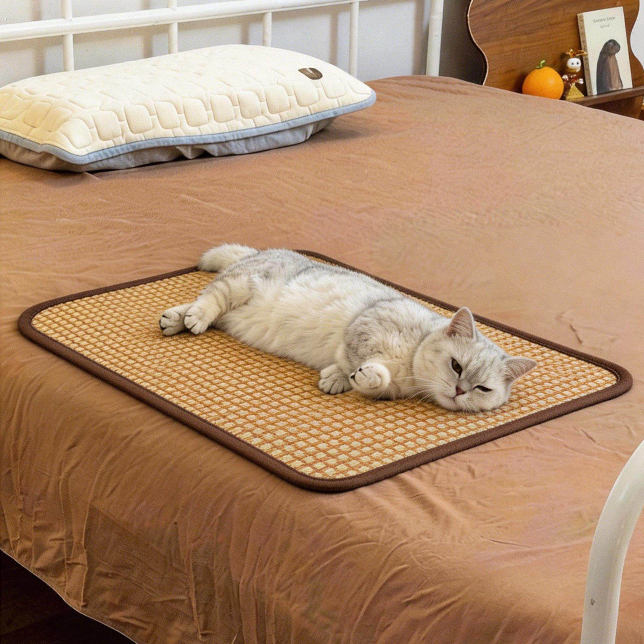 宠物冰垫藤编猫咪凉席狗狗睡窝夏季降温神器透气狗垫子睡觉专用