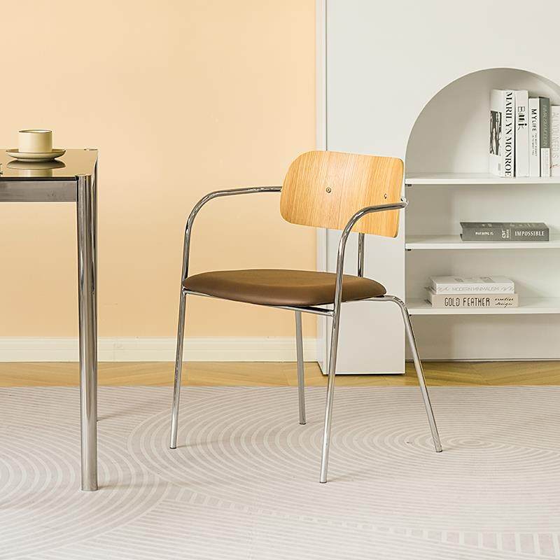 意式极简工业风餐椅设计师铁艺凳子覆古轻奢奶茶店咖啡厅靠背桌椅