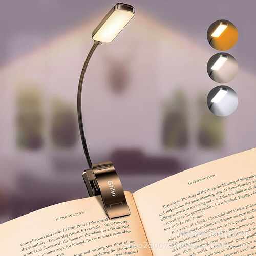 爆款 Gritin 9 LED Rechargeable Book Light 阅读夹子灯