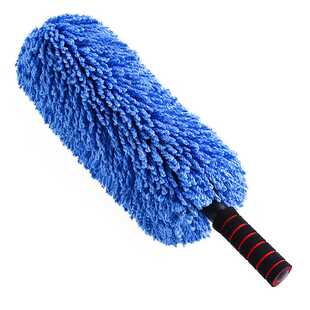 圆形掸子汽车洗车拖把车用清洁蜡拖蜡刷工具可伸缩纤维除尘拖把