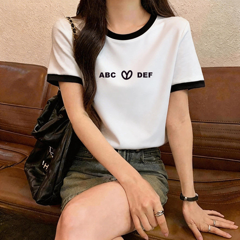 纯棉短袖t恤女2026新款小个子宽松打底衫正肩减龄洋气半袖上衣