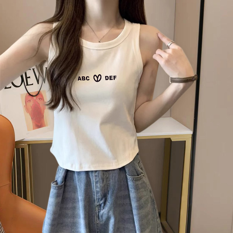 多巴胺穿搭无袖打底衫背心女吊带夏季外穿设计感减龄T恤上衣