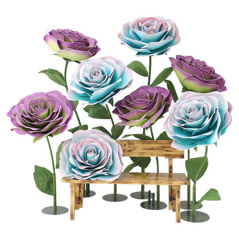 纸花玫瑰花商场DP点布置店铺美陈活动装饰花道具摆件仿真装饰花