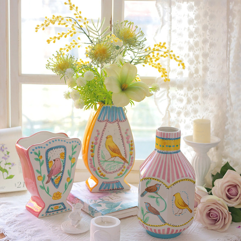 夜莺与玫瑰田园花卉小鸟陶瓷花瓶高级感家居花器摆件客厅摆件,鲜花速递/花卉仿真/绿植园艺,其它园艺用品,淘宝优惠券,粉丝福利购,淘宝优惠卷