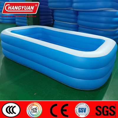 厂家批发PVC充气3管大水池305cm充气3管大水池室内儿童游泳池