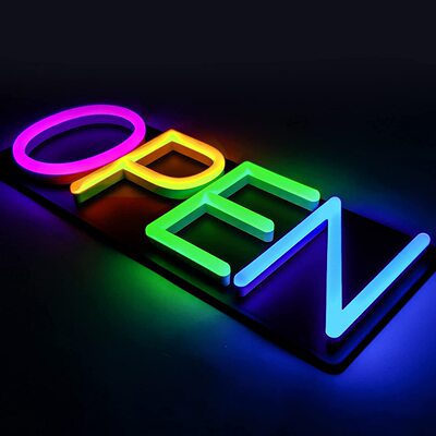 led sign billboard广告牌发光字高亮标识招牌OPEN BAR 霓虹灯牌